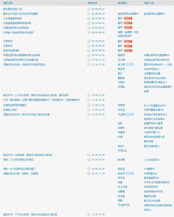 大会日程安排